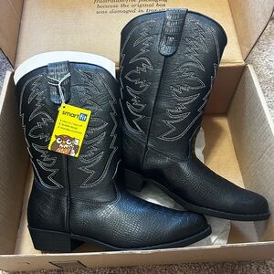 Black Youth Cowboy Boots 6y
